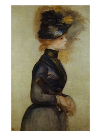 Young Woman in Blue Going to the Conservatory - Pierre-Auguste Renoir painting on canvas - Click Image to Close